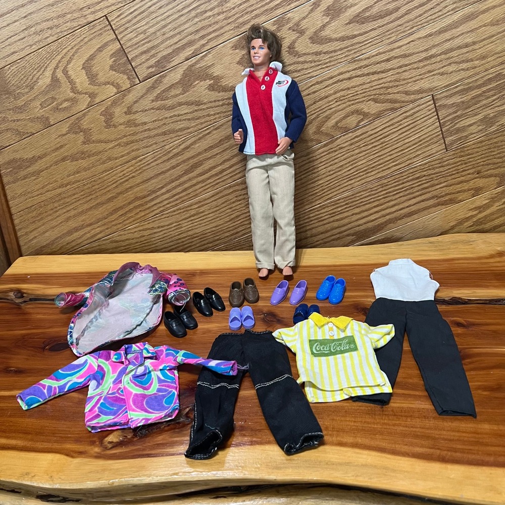 Vintage Mattel Ken Doll Lot 1968 1983 Coca-Cola Shirt Clothes Shoes Accessories